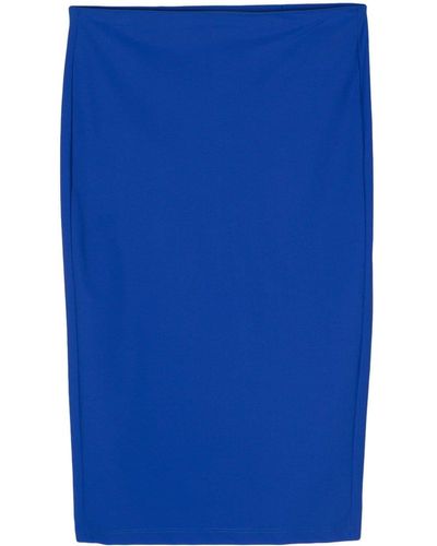 Patrizia Pepe Fitted Midi Skirt - Blue