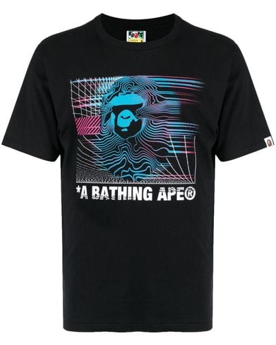 A Bathing Ape T-shirt Met Print - Zwart