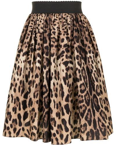 Dolce & Gabbana Leopard-print Skirt - Brown