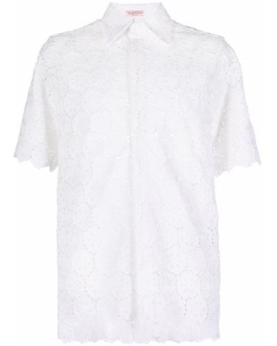 Valentino Garavani Embroidered-design Short-sleeve Shirt - White