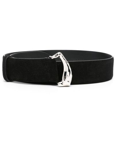 Alberta Ferretti Suede Leather Belt - Black