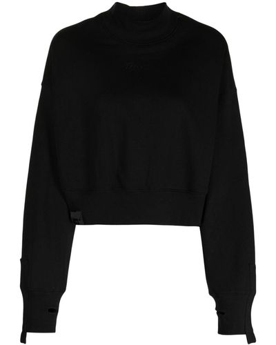 Izzue Logo-patch Jersey Sweatshirt - Black