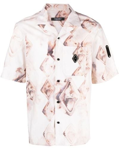 A_COLD_WALL* Diamond-monogram Short-sleeve Shirt - Pink