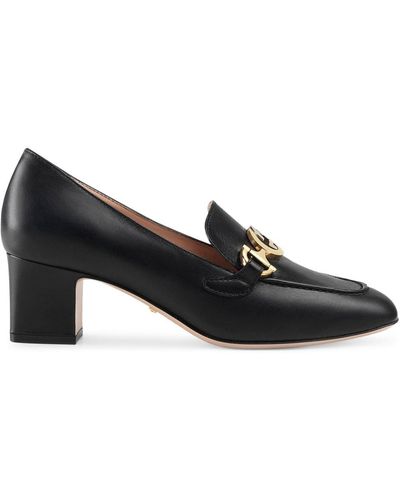 Gucci Zumi Leather Mid-heel Loafer - Black