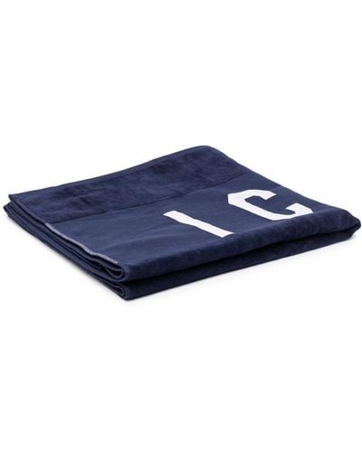 DSquared² Asciugamano con stampa Icon - Blu