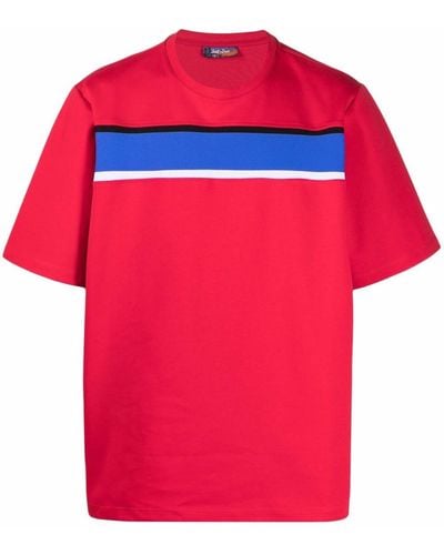 Just Don T-shirt Met Gestreepte Band - Rood