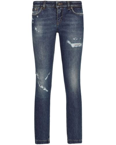 Dolce & Gabbana Low-rise Skinny-fit Jeans - Blue