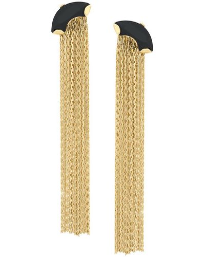 Wouters & Hendrix My Favourite Onyx And Chain Earrings - Metallic