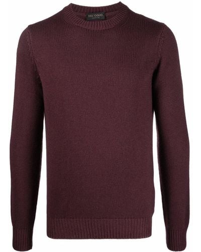 Dell'Oglio Rib-trimmed Crew-neck Sweater - Purple