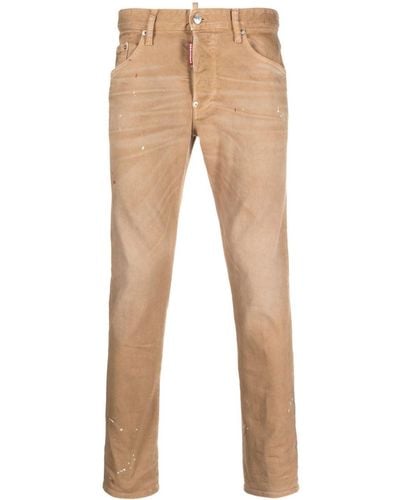 DSquared² Jeans skinny beige con effetto vernice - Neutro