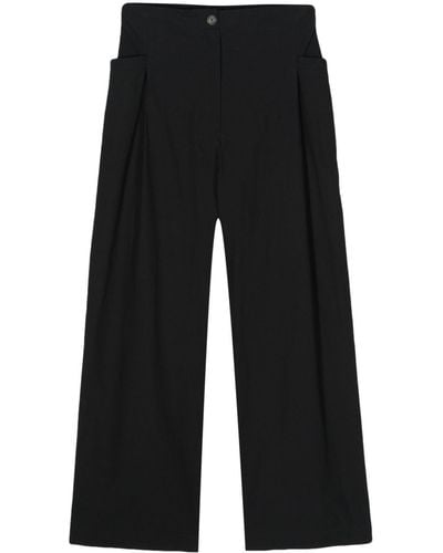 Bimba Y Lola Pleat-detail Cropped Trousers - Black