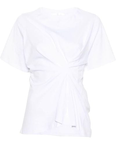 Victoria Beckham Inverted-pleats Cotton T-shirt - White