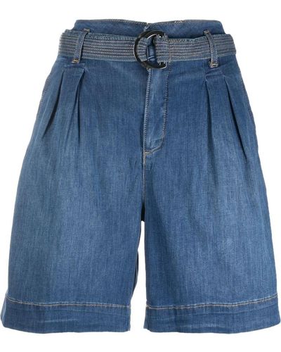 Liu Jo Hoch sitzende Jeans-Shorts - Blau