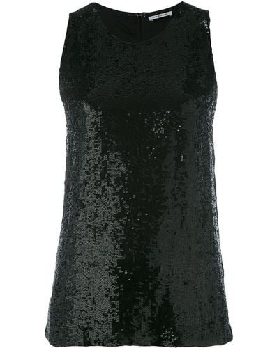 P.A.R.O.S.H. Top sin mangas con detalle de lentejuelas - Negro