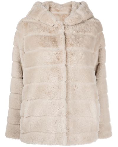 Apparis Hooded Faux-fur Coat - Natural