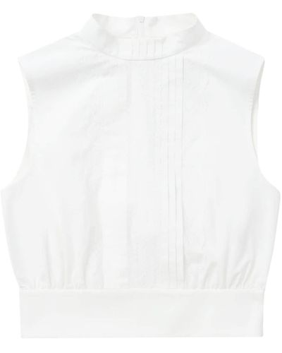 ShuShu/Tong Lace-detail Cropped Blouse - White