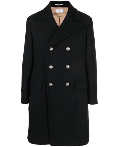 Brunello Cucinelli Double-breasted Wool-blend Coat - Black