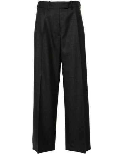 The Row Roan High-waist Wide-leg Trousers - Black