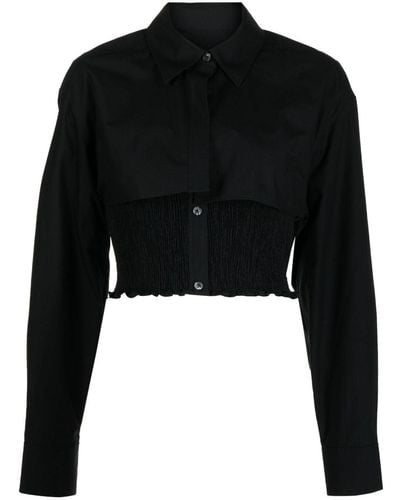 Alexander Wang Twinset Layered Smocked Shirt - Black