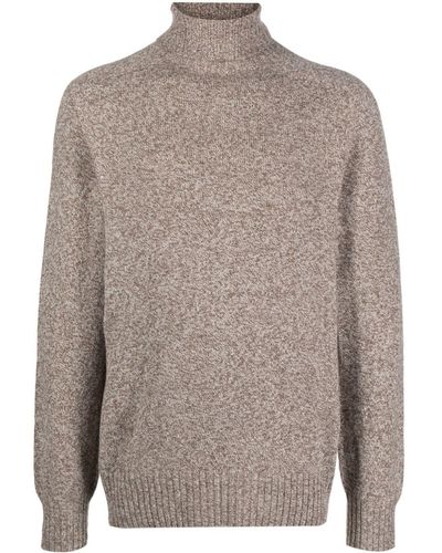 Officine Generale Roll-neck Long-sleeved Sweater - Brown