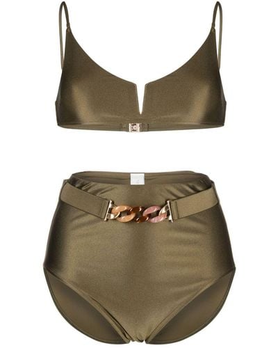 Zimmermann Chain-detail Bikini Set - Grey