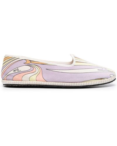 Emilio Pucci Vortici-print Ballerina Shoes - Purple