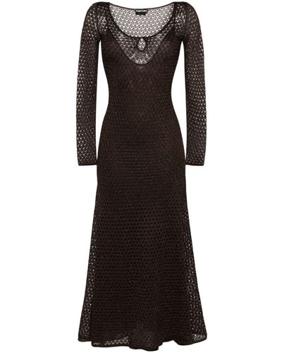 Tom Ford Perforated Lurex Dress - Black