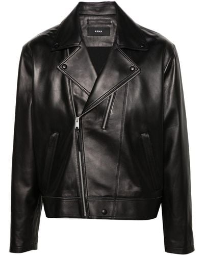 Arma Marius Leather Jacket - Black
