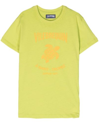 Vilebrequin T-shirt en coton à logo appliqué - Jaune