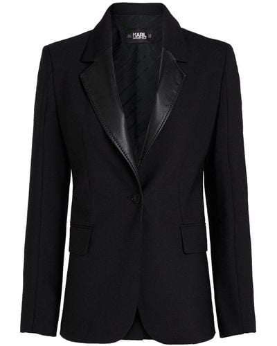 Karl Lagerfeld Slit-sleeve Tailored Blazer - Black