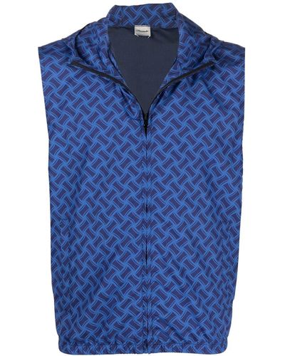 Drumohr Geometric-print Sleeveless Jacket - Blue
