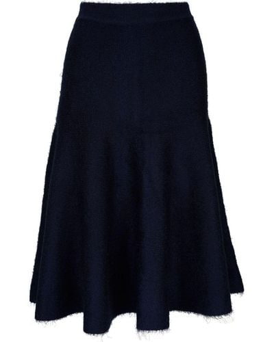 Khaite Silk-blend Midi Skirt - Blue