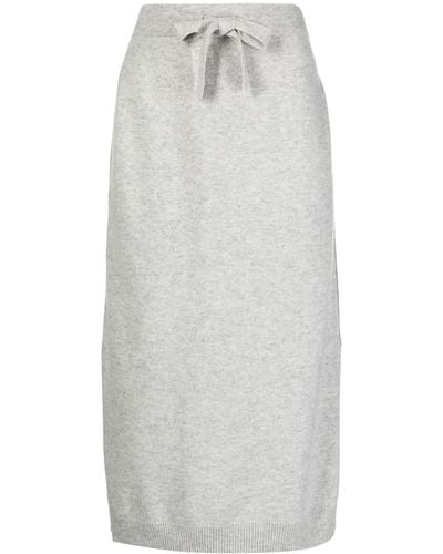 N.Peal Cashmere Straight Cashmere Skirt - Grey