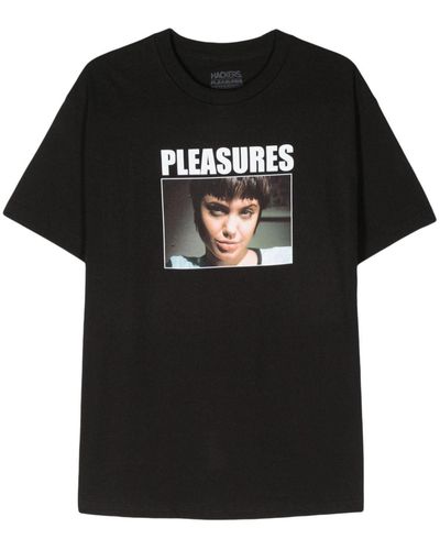 Pleasures T-Shirt mit Logo-Print - Schwarz