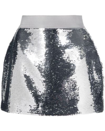 Alex Perry Sequin-embellished Mini Skirt - Grey