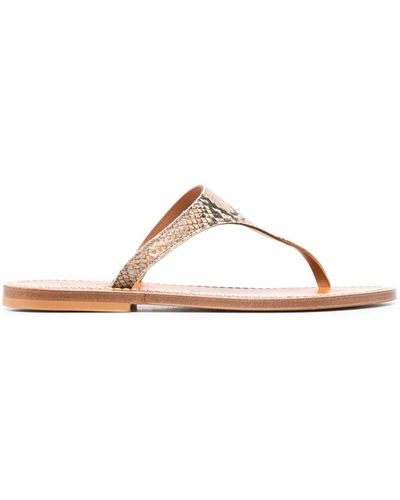 K. Jacques Leren Teenslippers - Naturel