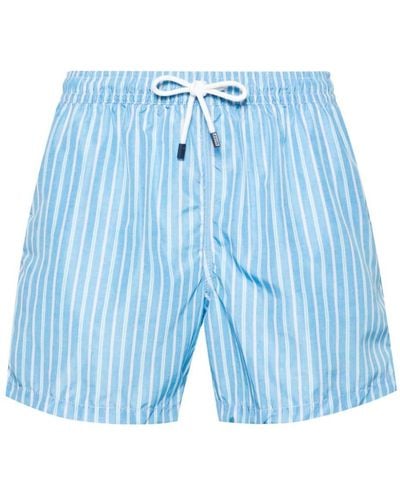 Fedeli Madeira Striped Swim Shorts - Blue
