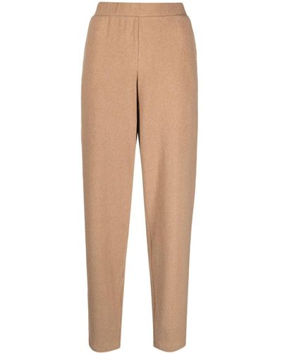 Hanro Tapered-leg Cotton-blend Trousers - Natural
