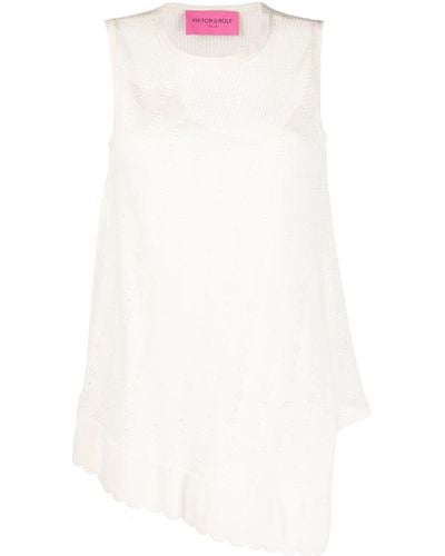 Viktor & Rolf Hanging By A Thread Knit Top - White