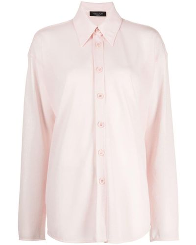 Fabiana Filippi Fine-knit Semi-sheer Shirt - Pink
