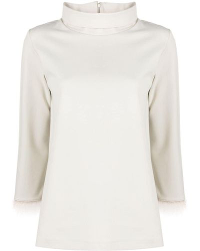 Herno Resort Contrast-trim Knitted Top - White