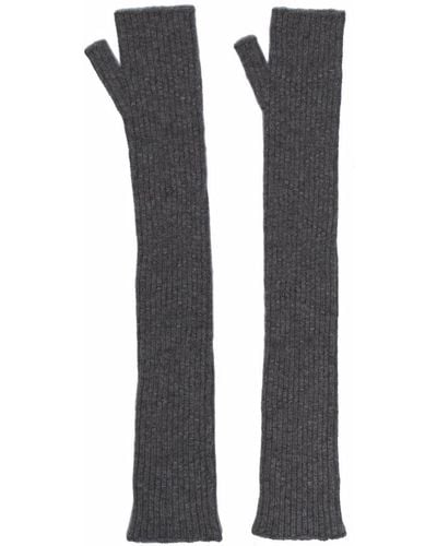 Barrie Cashmere Fingerless Gloves - Black