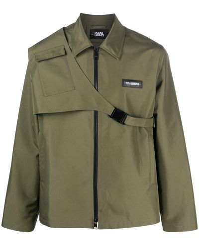 Karl Lagerfeld Detachable-bag Zip Shirt Jacket - Green