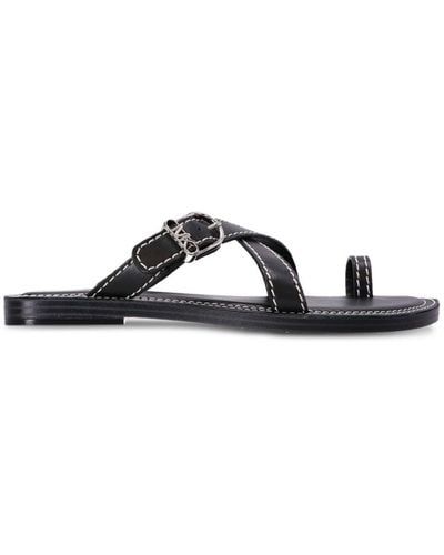 Michael Kors Alma Leather Sandals - Black