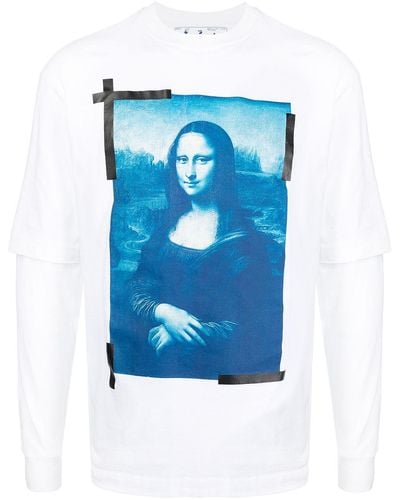 Off-White c/o Virgil Abloh T-shirt en coton à imprimé Monalisa - Blanc