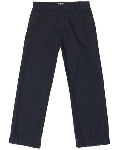 Balenciaga Cropped Cotton Pants - Blue