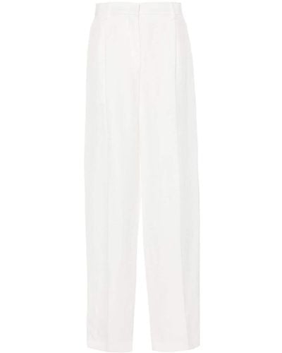 MSGM Pleat-detail Trousers - White