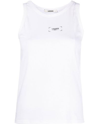 Max & Moi Top sin mangas con logo estampado - Blanco