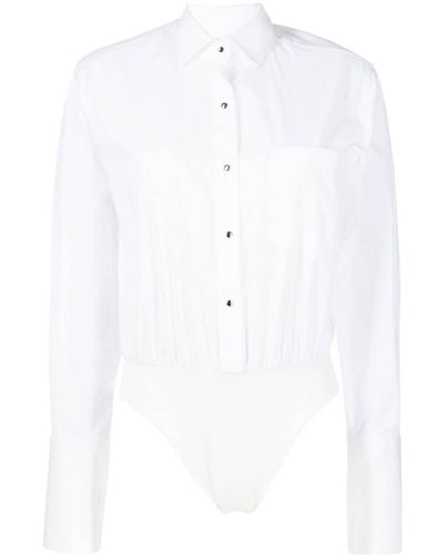 David Koma Body-chemise à manches longues - Blanc