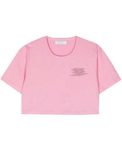 Societe Anonyme Binary Cropped T-shirt - Roze